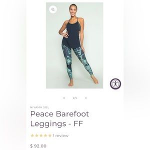 Peace barefoot leggings by Niyama Sol